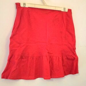 Beautiful Mossimo Ruffle Hem Mini Skirt Side Zip size 6 100%Linen